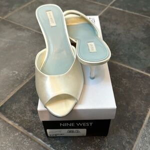 Ivory Satin Kitten Heels